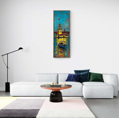 Kız Kulesi'nin Işıltısı Yağlı Boya Tablosu