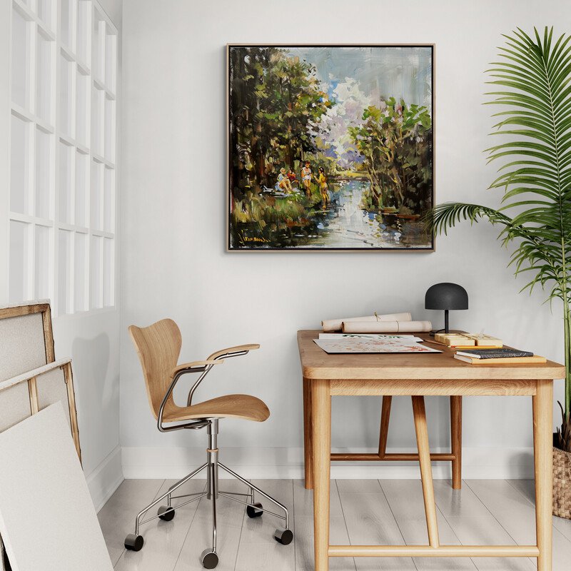 Serin Göl Kenarı Yağlı Boya Tablosu