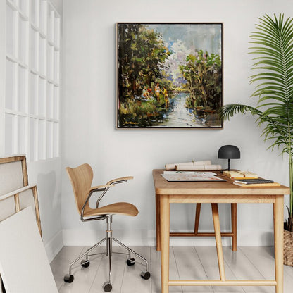 Serin Göl Kenarı Yağlı Boya Tablosu