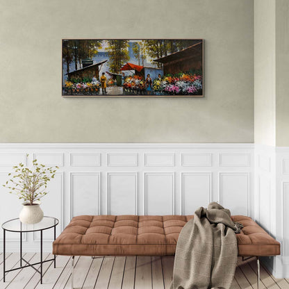 Çiçekçi Tezgahındaki Renkler Yağlı Boya Tablosu