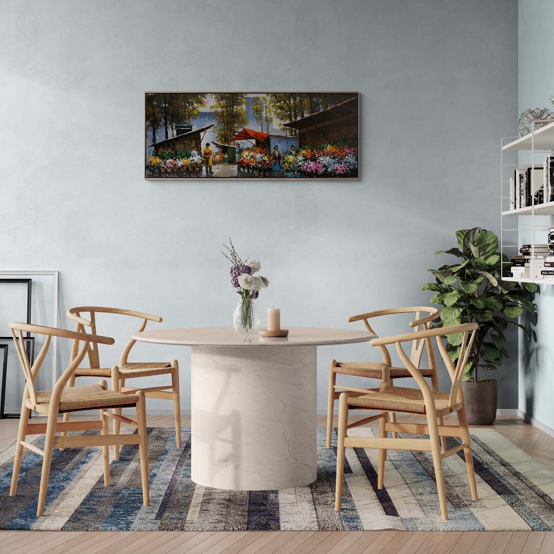 Çiçekçi Tezgahındaki Renkler Yağlı Boya Tablosu