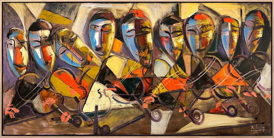 Müzikal Geometri Yağlı Boya Tablosu