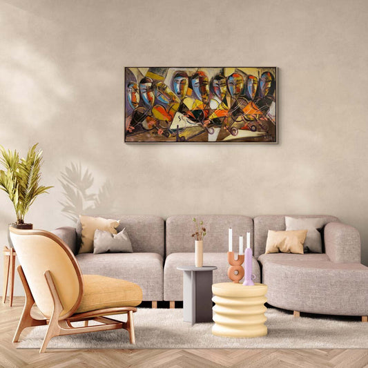 Müzikal Geometri Yağlı Boya Tablosu