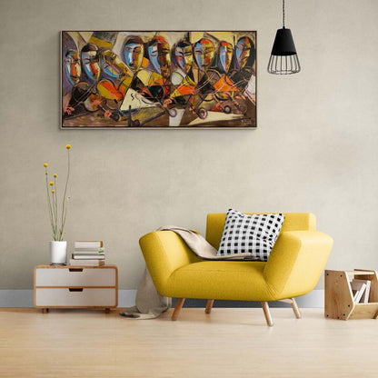 Müzikal Geometri Yağlı Boya Tablosu