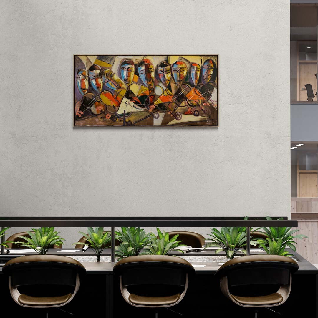 Müzikal Geometri Yağlı Boya Tablosu