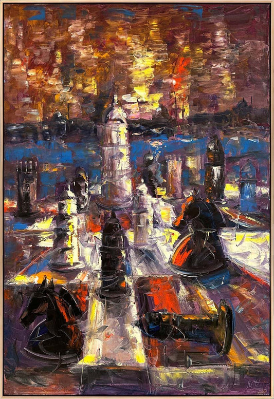 Soyut Çarpışma Yağlı Boya Tablosu