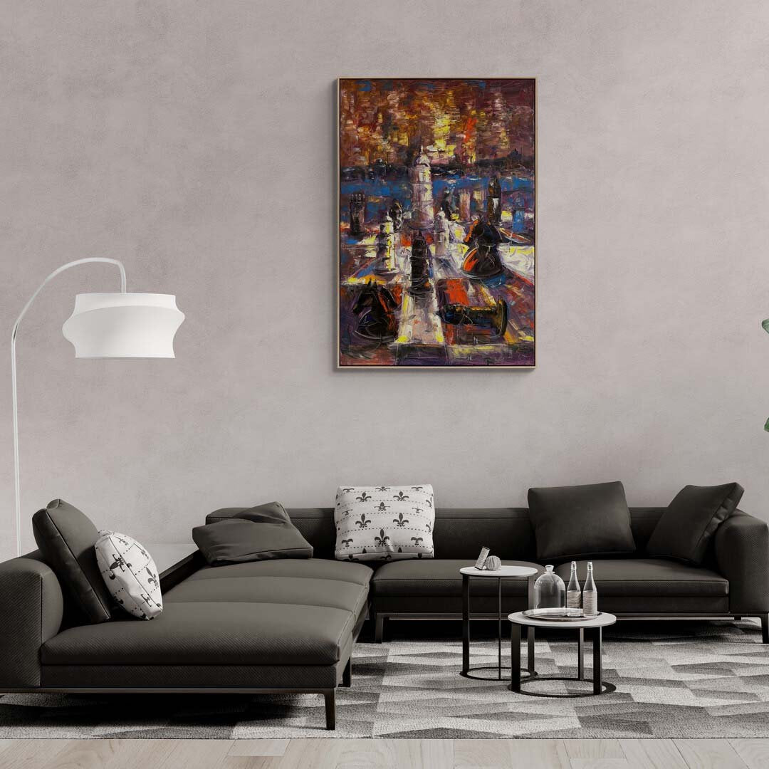 Soyut Çarpışma Yağlı Boya Tablosu