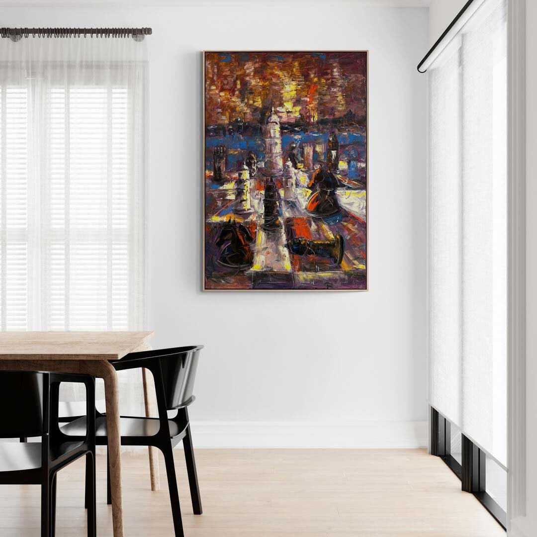 Soyut Çarpışma Yağlı Boya Tablosu