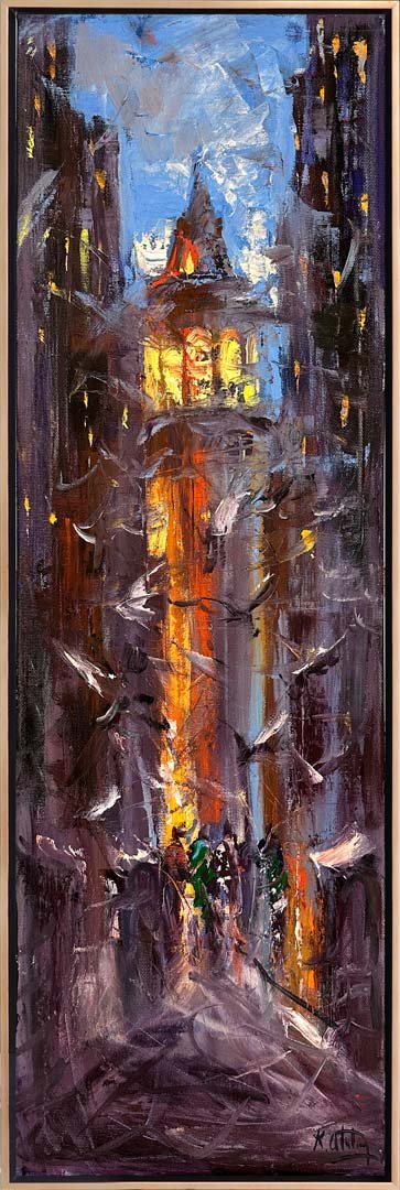 Galata'nın Kanat Çırpışları Yağlı Boya Tablosu