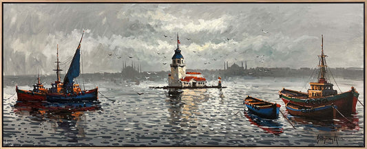 Boğazda Sakin Bir Gün Yağlı Boya Tablosu