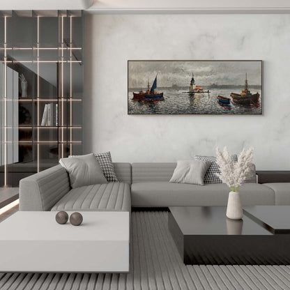 Boğazda Sakin Bir Gün Yağlı Boya Tablosu