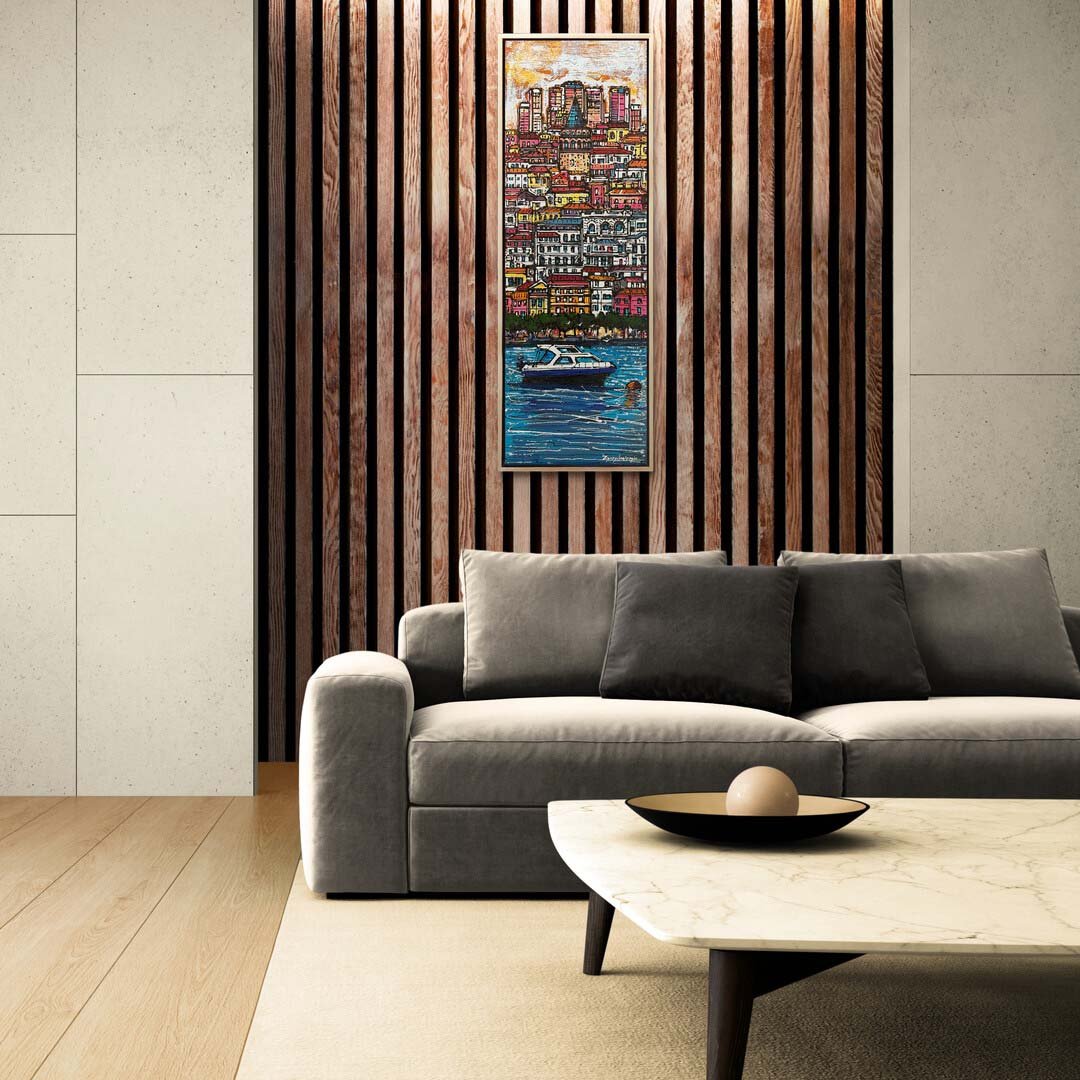 Boğazın Renkli Ritmi Yağlı Boya Tablosu