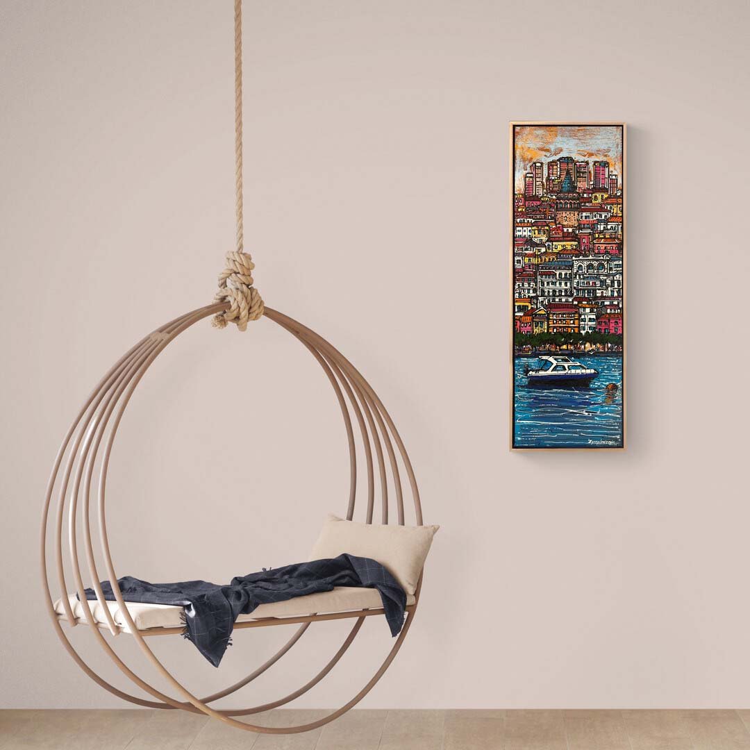 Boğazın Renkli Ritmi Yağlı Boya Tablosu