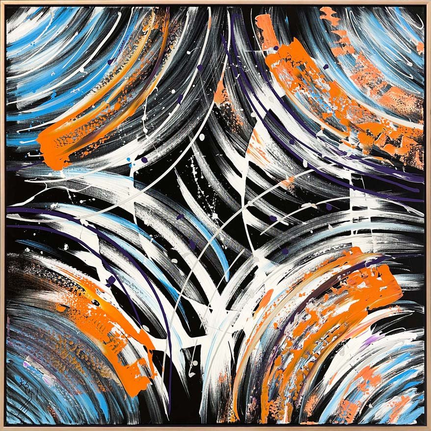 Soyut Renkli Dalgalar Yağlı Boya Tablosu