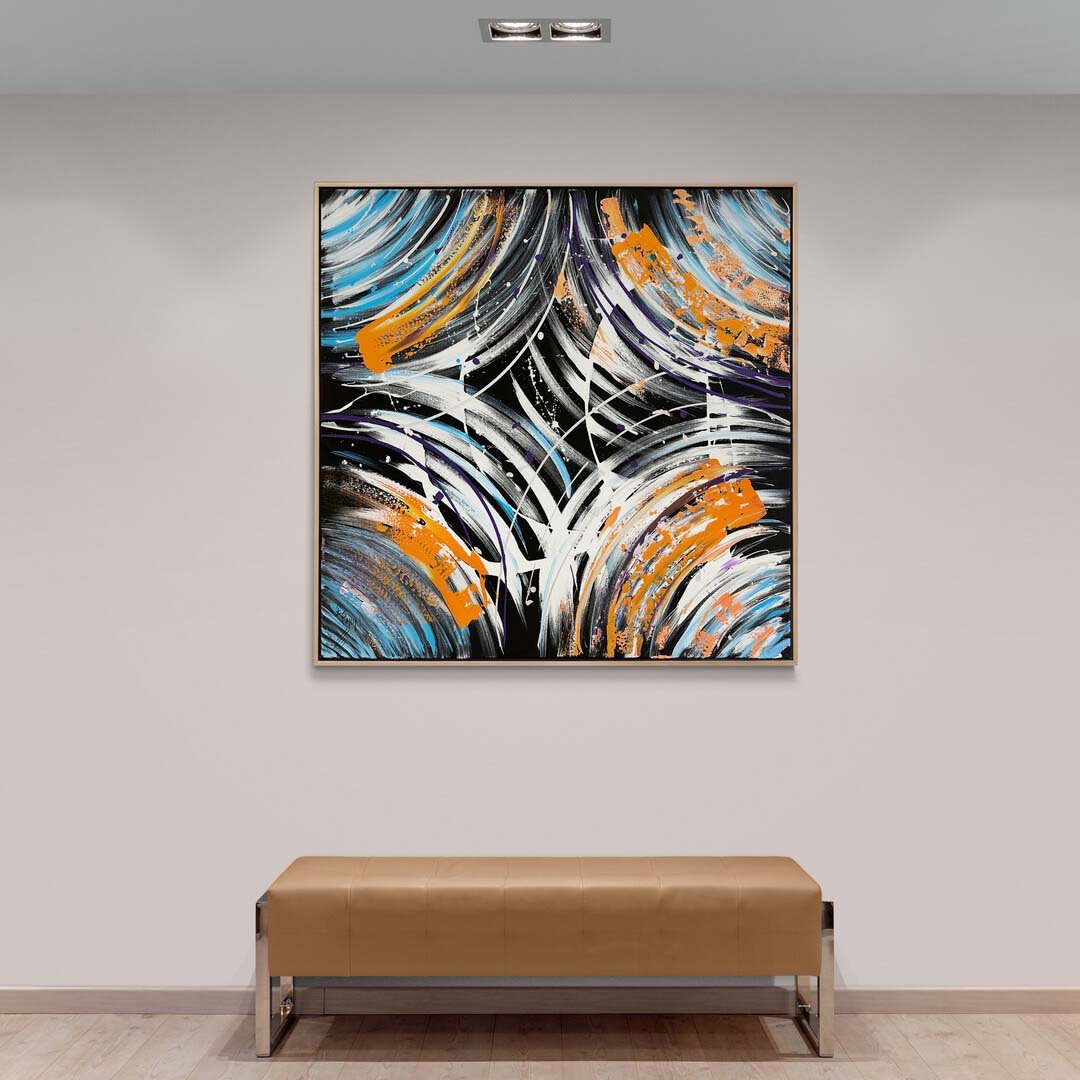 Soyut Renkli Dalgalar Yağlı Boya Tablosu