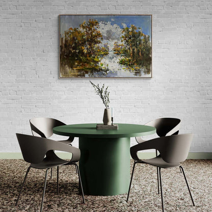 Orman İçinde Nehir Yağlı Boya Tablosu