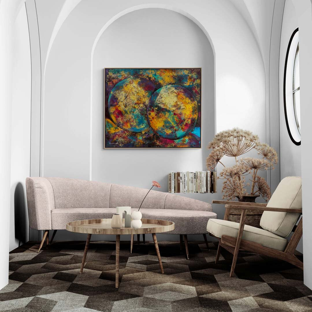 Gizemli Küreler Yağlı Boya Tablosu