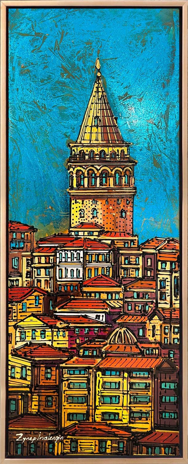 Sıcak Renkler ve Galata Yağlı Boya Tablosu