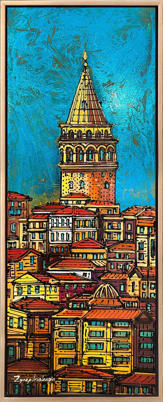 Sıcak Renkler ve Galata Yağlı Boya Tablosu
