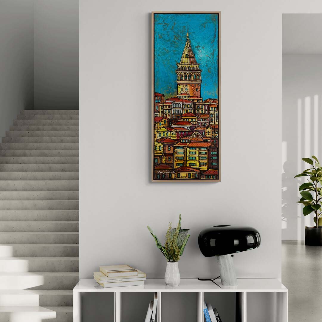 Sıcak Renkler ve Galata Yağlı Boya Tablosu