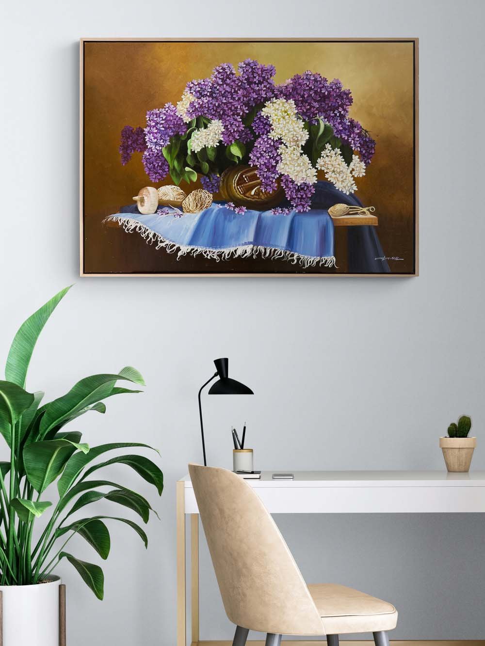 Vazoda Mor Rüyalar Yağlı Boya Tablosu