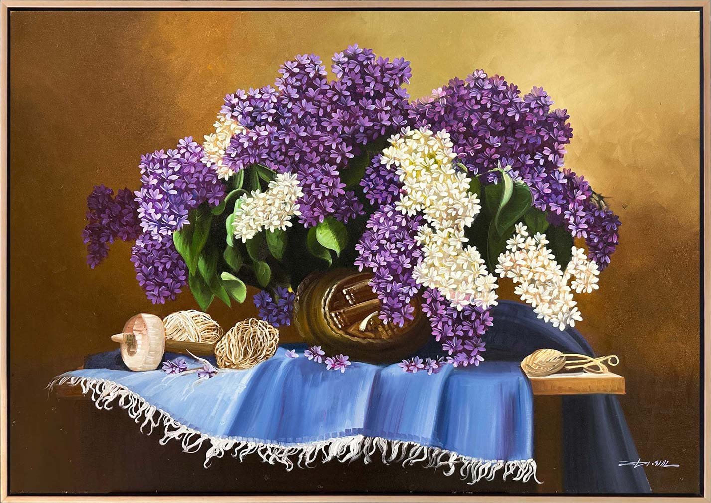 Vazoda Mor Rüyalar Yağlı Boya Tablosu