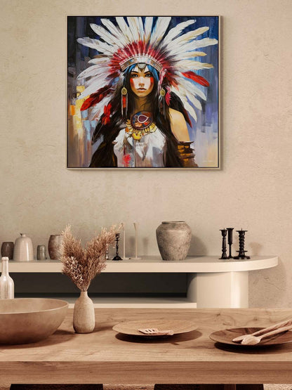 Kızılderili Prenses Yağlı Boya Tablosu