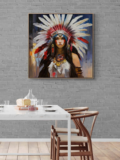 Kızılderili Prenses Yağlı Boya Tablosu