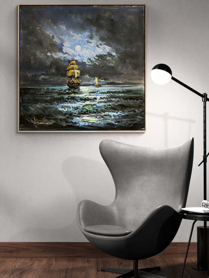 Dalgaların Fısıltısı Yağlı Boya Tablosu