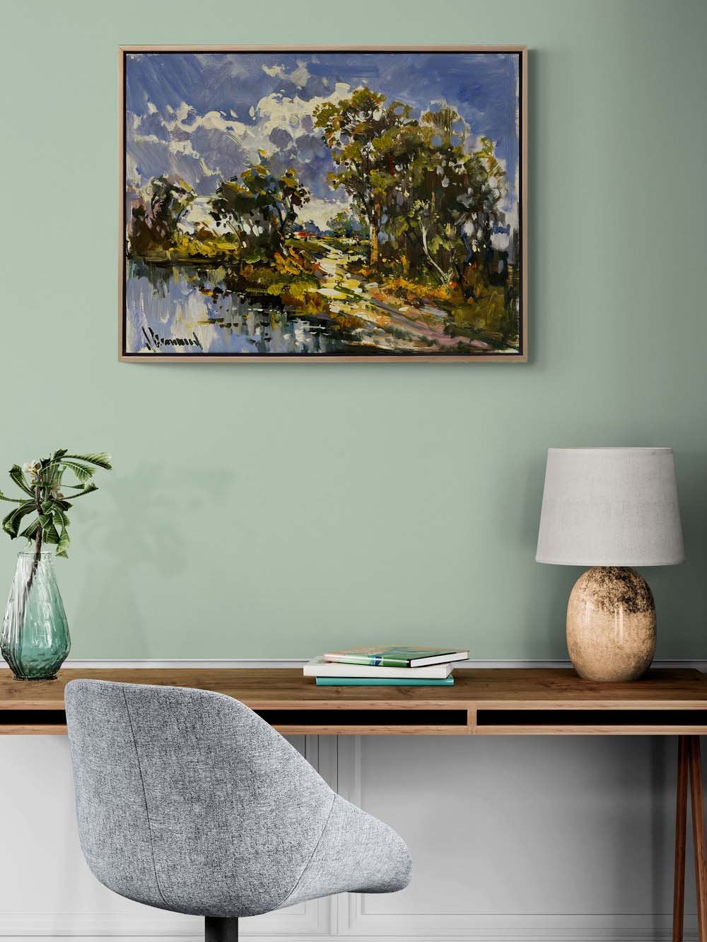 Nehrin Akışı Yağlı Boya Tablosu