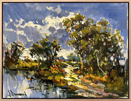 Nehrin Akışı Yağlı Boya Tablosu