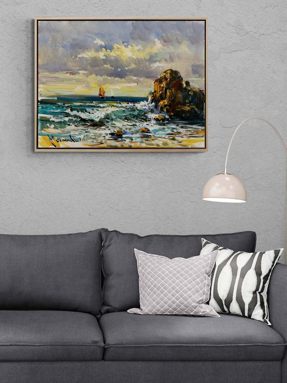 Deniz ve Yelkenliler Yağlı Boya Tablosu