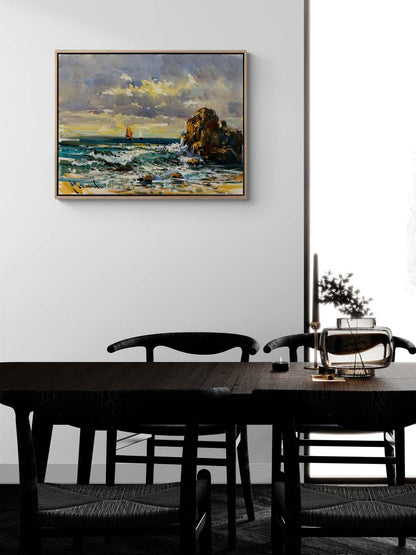 Deniz ve Yelkenliler Yağlı Boya Tablosu