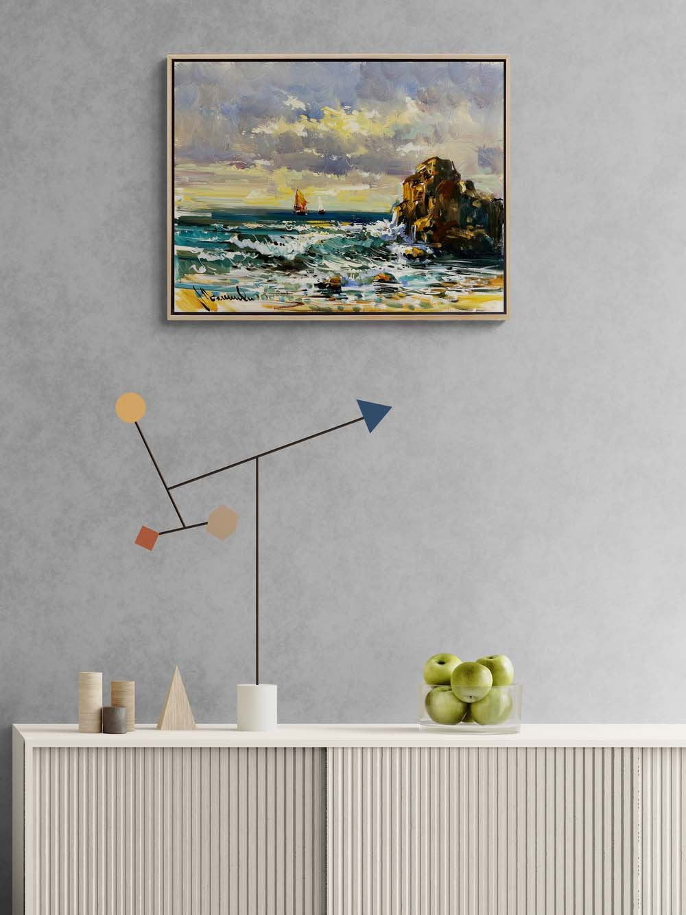 Deniz ve Yelkenliler Yağlı Boya Tablosu