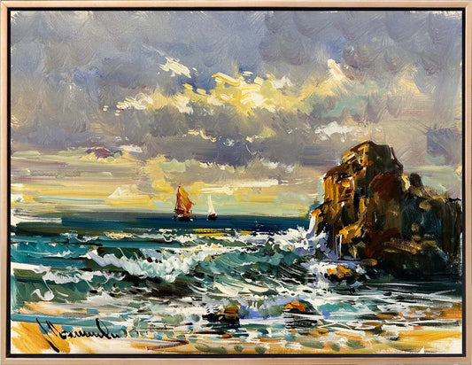 Deniz ve Yelkenliler Yağlı Boya Tablosu