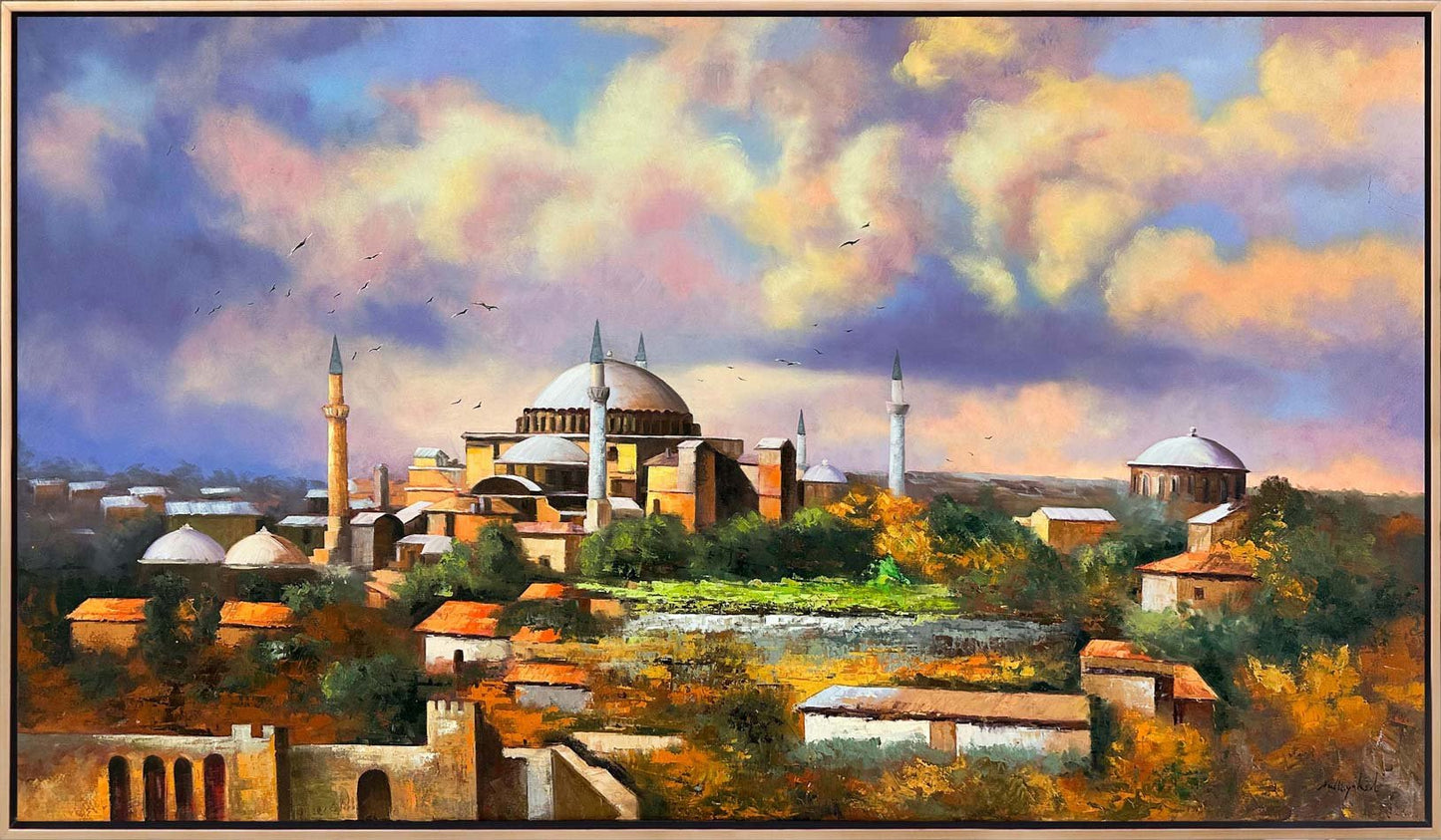 Cami ve Tarihin İzleri Yağlı Boya Tablosu