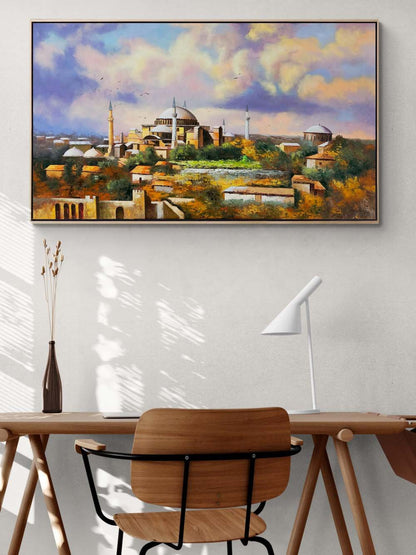 Cami ve Tarihin İzleri Yağlı Boya Tablosu