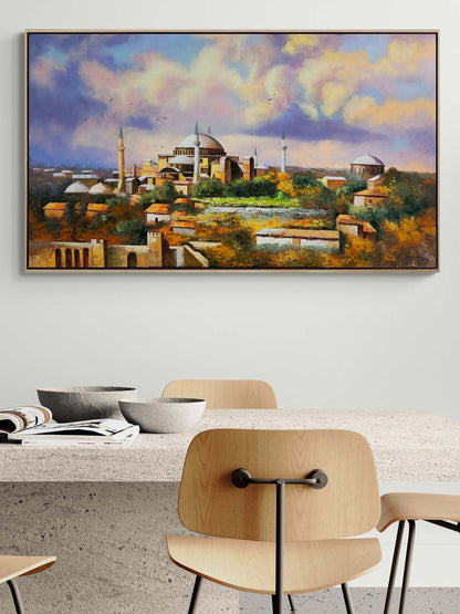 Cami ve Tarihin İzleri Yağlı Boya Tablosu