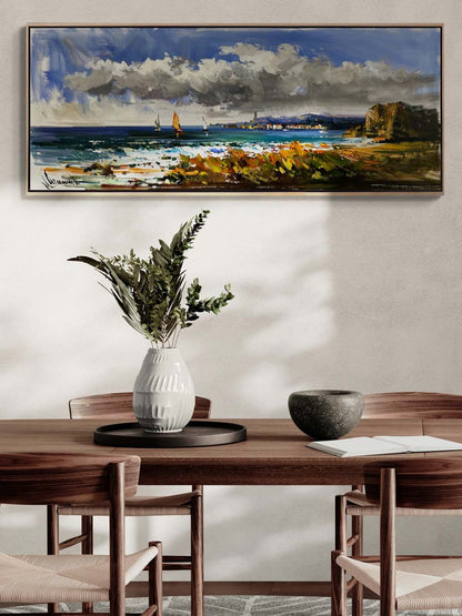 Yelkenlilerle Açık Deniz Yağlı Boya Tablosu