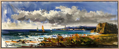 Yelkenlilerle Açık Deniz Yağlı Boya Tablosu