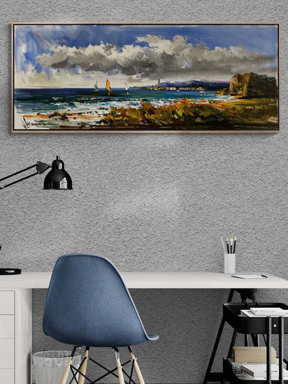 Yelkenlilerle Açık Deniz Yağlı Boya Tablosu