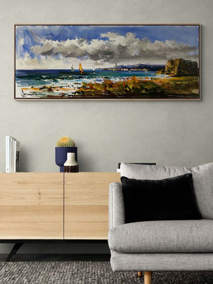 Yelkenlilerle Açık Deniz Yağlı Boya Tablosu