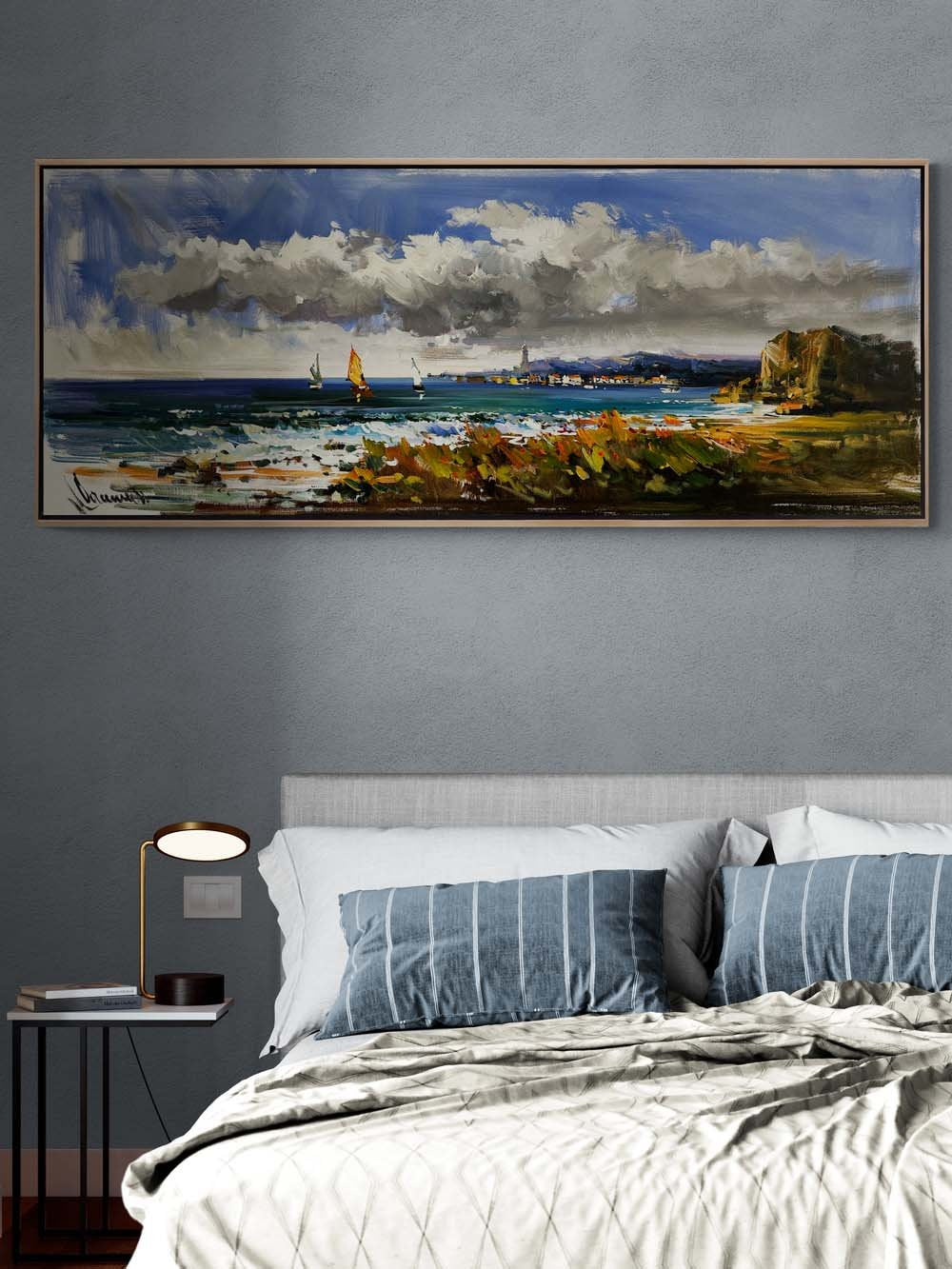 Yelkenlilerle Açık Deniz Yağlı Boya Tablosu