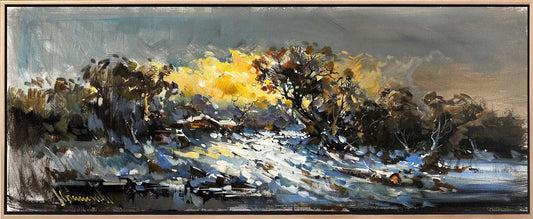 Karlarla Kaplı Tepeler Yağlı Boya Tablosu