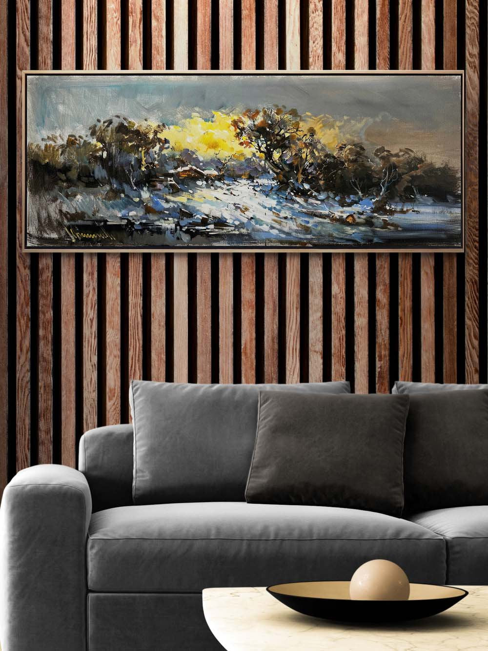 Karlarla Kaplı Tepeler Yağlı Boya Tablosu