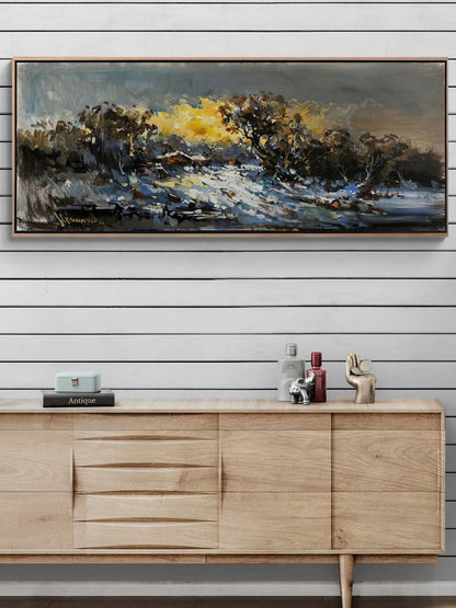 Karlarla Kaplı Tepeler Yağlı Boya Tablosu