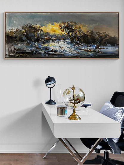 Karlarla Kaplı Tepeler Yağlı Boya Tablosu