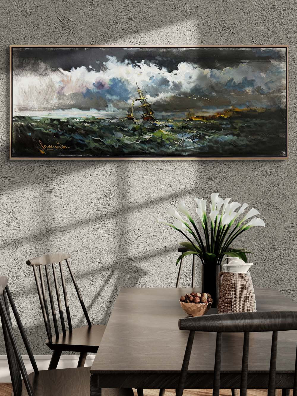 Denizin Asi Dalgaları Yağlı Boya Tablosu