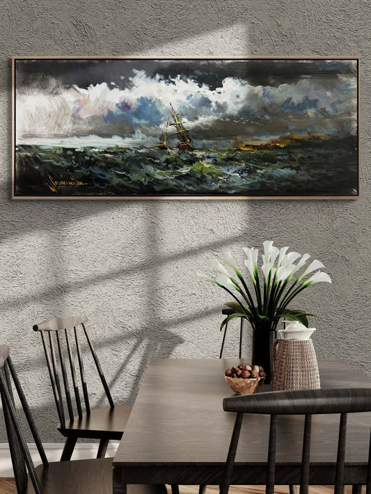 Denizin Asi Dalgaları Yağlı Boya Tablosu