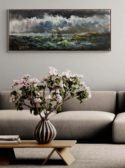 Denizin Asi Dalgaları Yağlı Boya Tablosu
